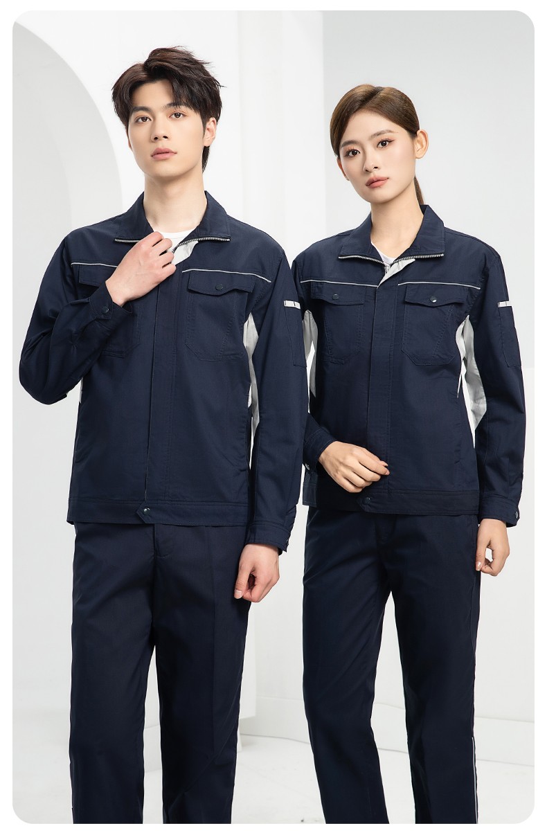DL237D 夏季彈力竹纖維工作服套裝定制吸濕排汗透氣長(zhǎng)短袖薄款電工勞保服(圖20)
