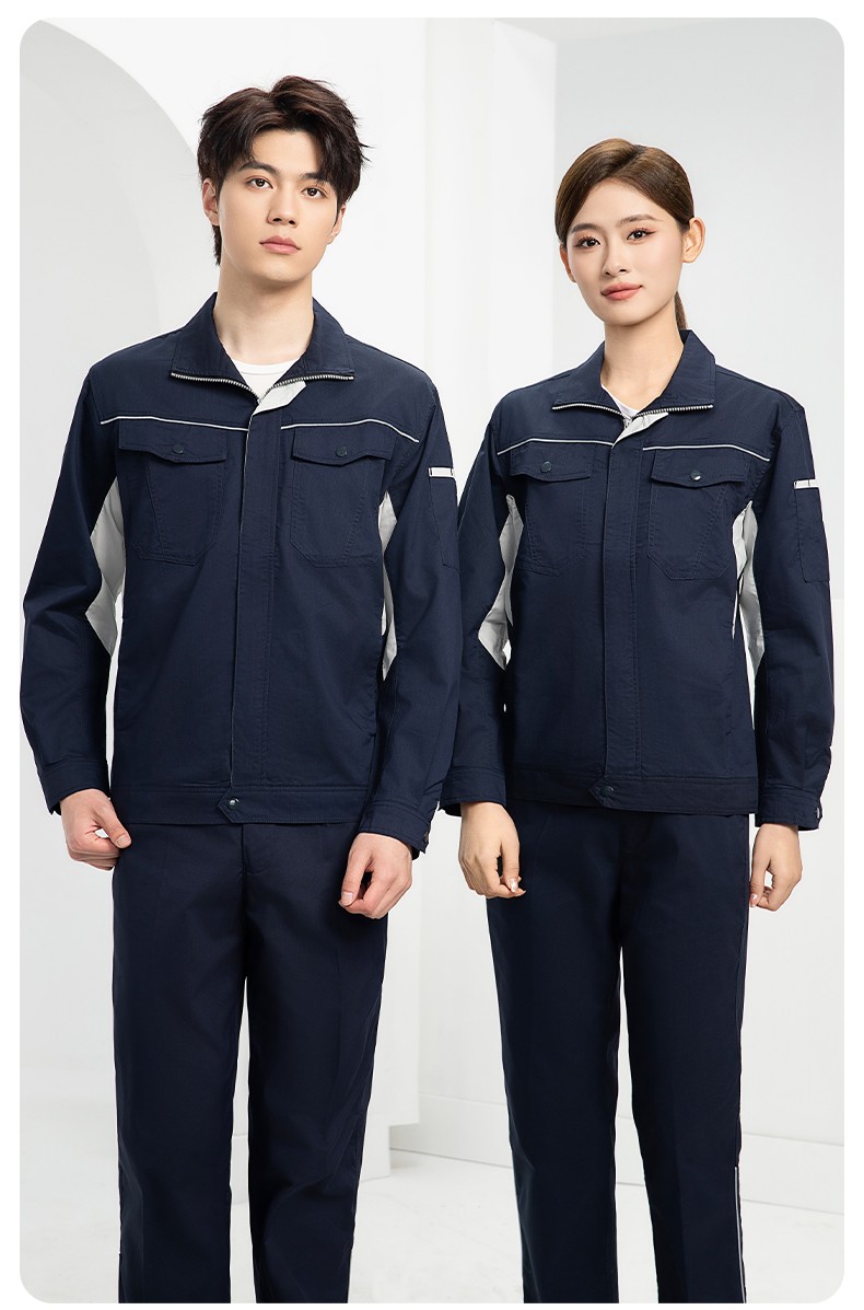 DL237D 夏季彈力竹纖維工作服套裝定制吸濕排汗透氣長(zhǎng)短袖薄款電工勞保服(圖19)