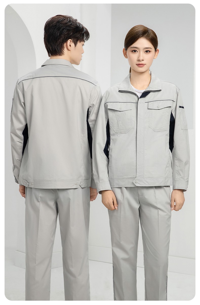 DL237D 夏季彈力竹纖維工作服套裝定制吸濕排汗透氣長(zhǎng)短袖薄款電工勞保服(圖22)