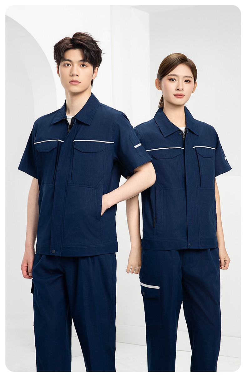 DM242X 夏季長(zhǎng)袖工作服男套裝耐磨工廠車間廠服建筑施工勞保服汽修服定制(圖12)