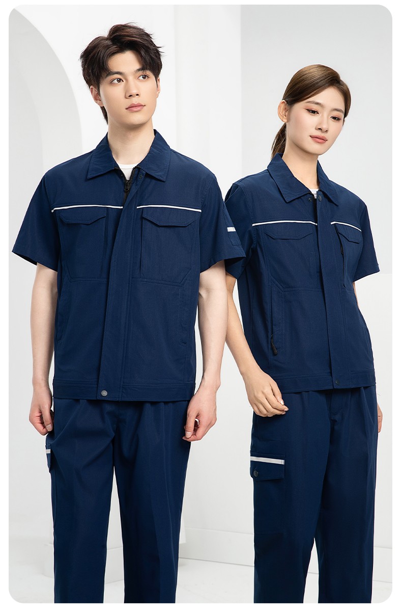 DM242X 夏季長(zhǎng)袖工作服男套裝耐磨工廠車間廠服建筑施工勞保服汽修服定制(圖13)