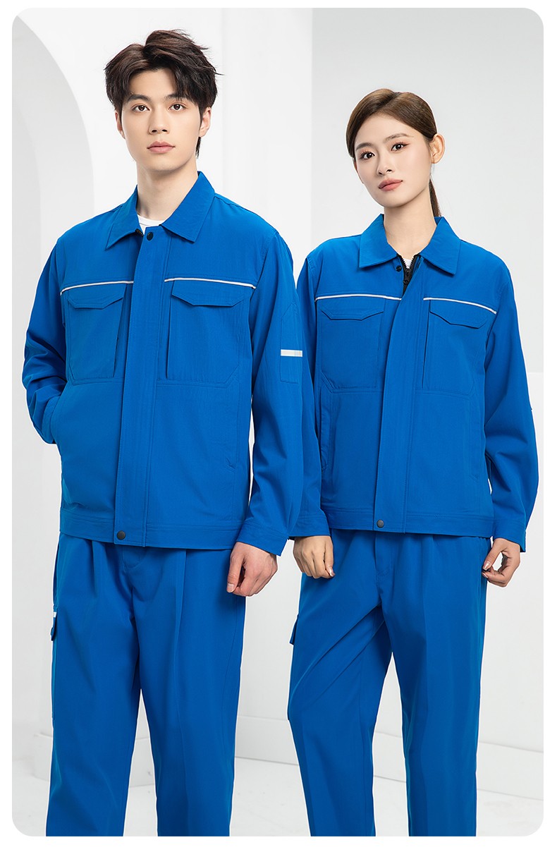 DM242X 夏季長(zhǎng)袖工作服男套裝耐磨工廠車間廠服建筑施工勞保服汽修服定制(圖17)