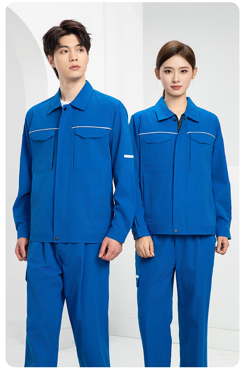 DM242X 夏季長(zhǎng)袖工作服男套裝耐磨工廠車間廠服建筑施工勞保服汽修服定制(圖16)