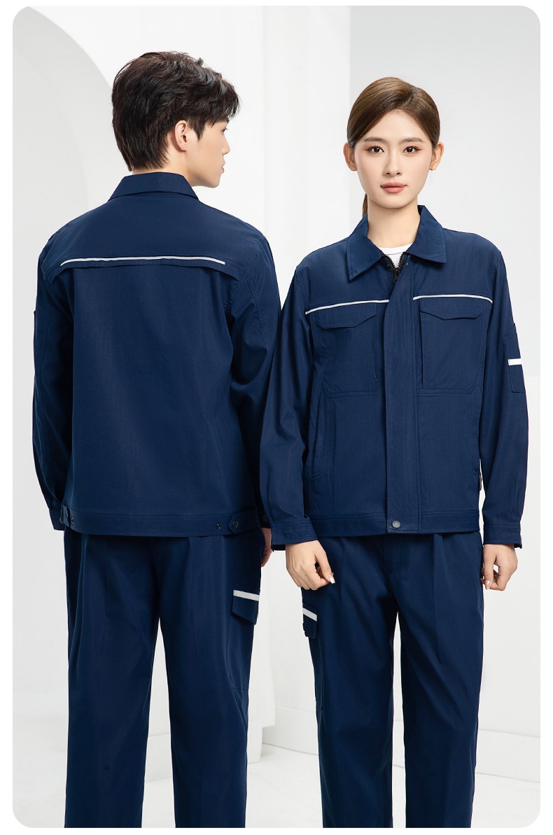 DM242X 夏季長(zhǎng)袖工作服男套裝耐磨工廠車間廠服建筑施工勞保服汽修服定制(圖21)