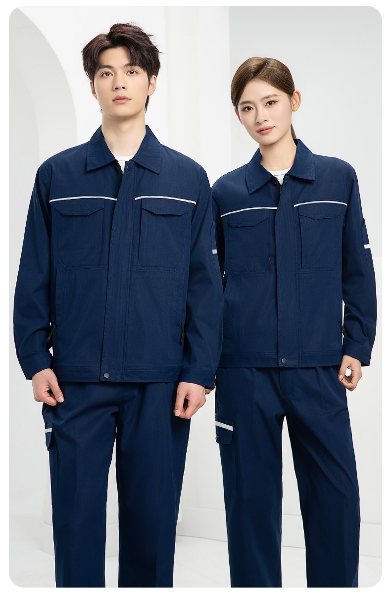 DM242X 夏季長(zhǎng)袖工作服男套裝耐磨工廠車間廠服建筑施工勞保服汽修服定制(圖20)