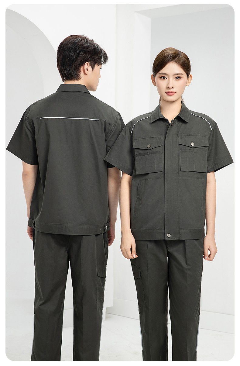 DM2315X 夏季工作服長(zhǎng)袖透氣吸濕排汗薄款套裝勞保服建筑工程服上衣定制(圖16)