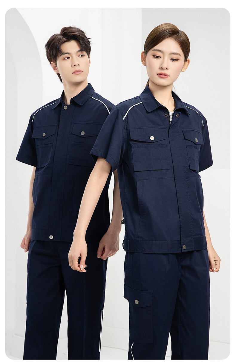 DM2315X 夏季工作服長(zhǎng)袖透氣吸濕排汗薄款套裝勞保服建筑工程服上衣定制(圖14)