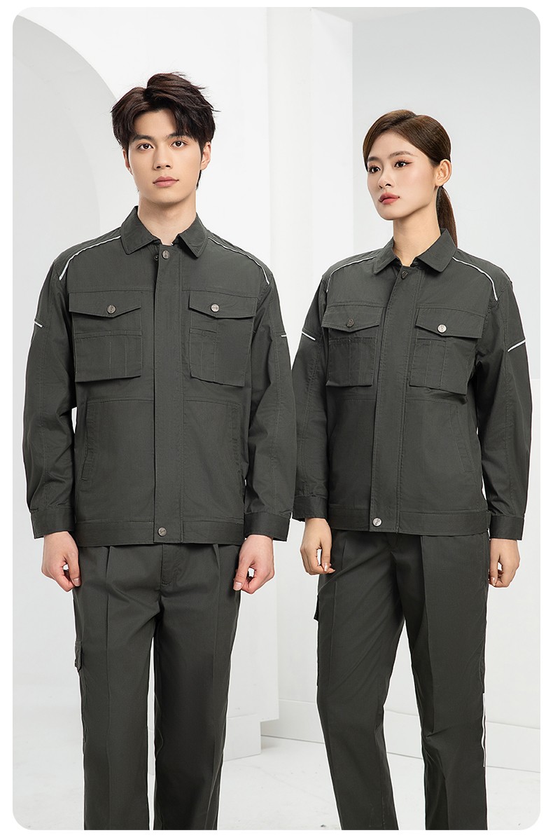 DM2315X 夏季工作服長(zhǎng)袖透氣吸濕排汗薄款套裝勞保服建筑工程服上衣定制(圖19)