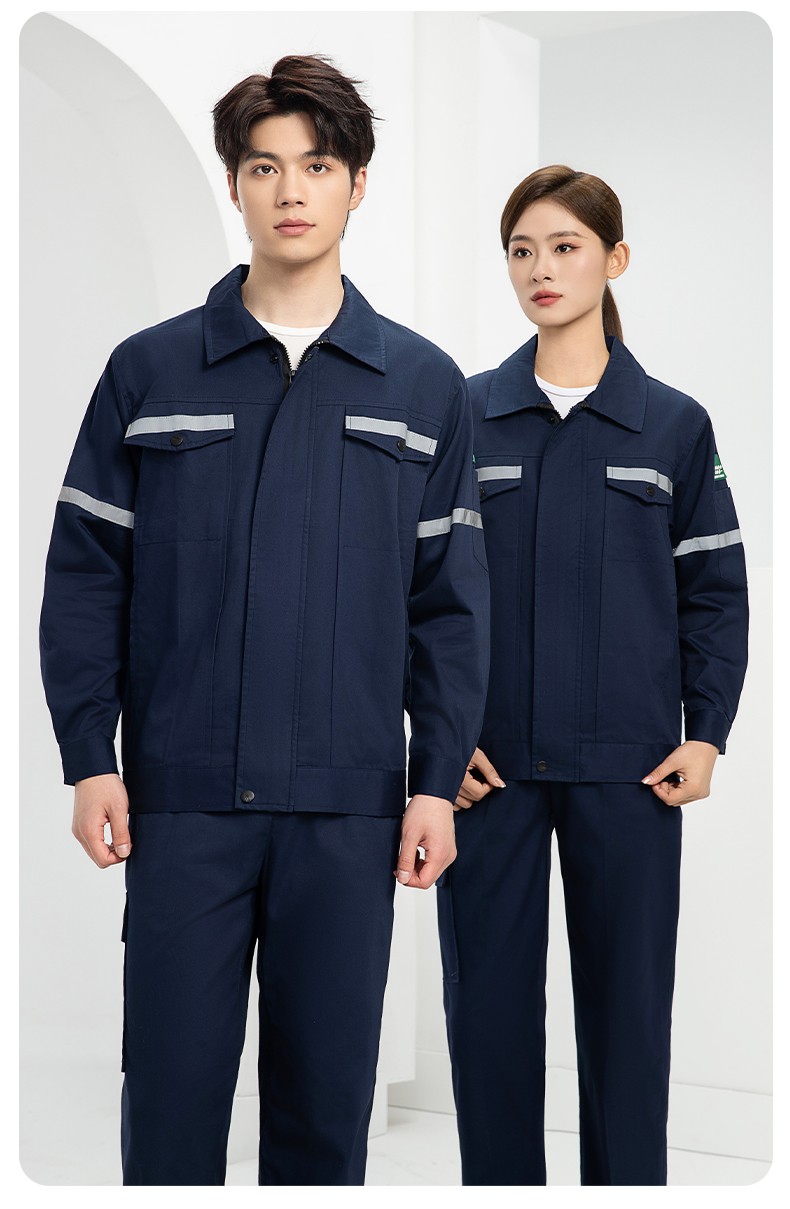 QM2091D 夏季工作服套裝男純棉長(zhǎng)短袖薄款反光海油工程工裝機(jī)電焊工勞保服(圖19)