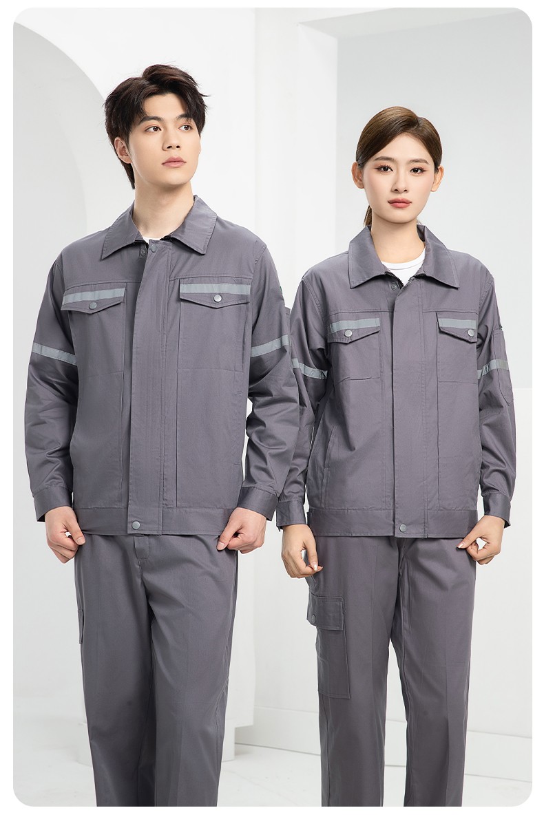 QM2091D 夏季工作服套裝男純棉長(zhǎng)短袖薄款反光海油工程工裝機(jī)電焊工勞保服(圖24)