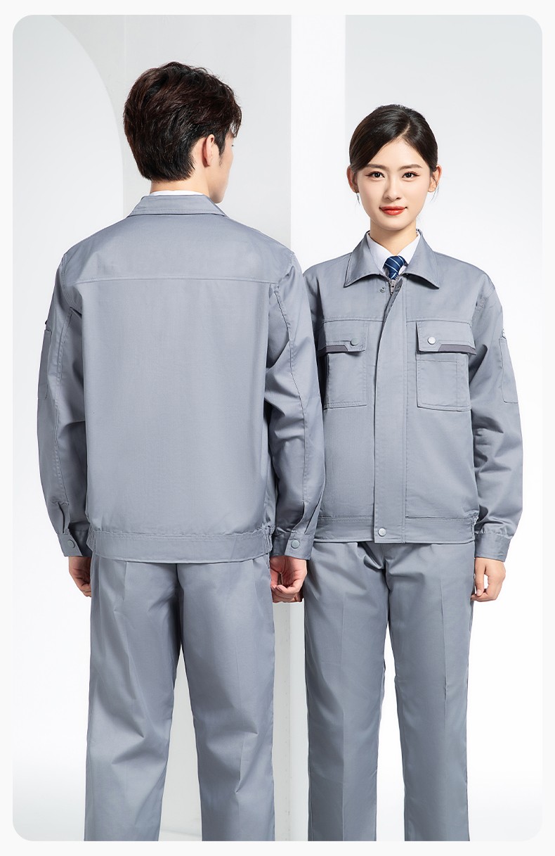 YM-20801 防靜電工作服定制春秋加厚耐磨套裝男女加油加汽站化工車間勞保服(圖17)