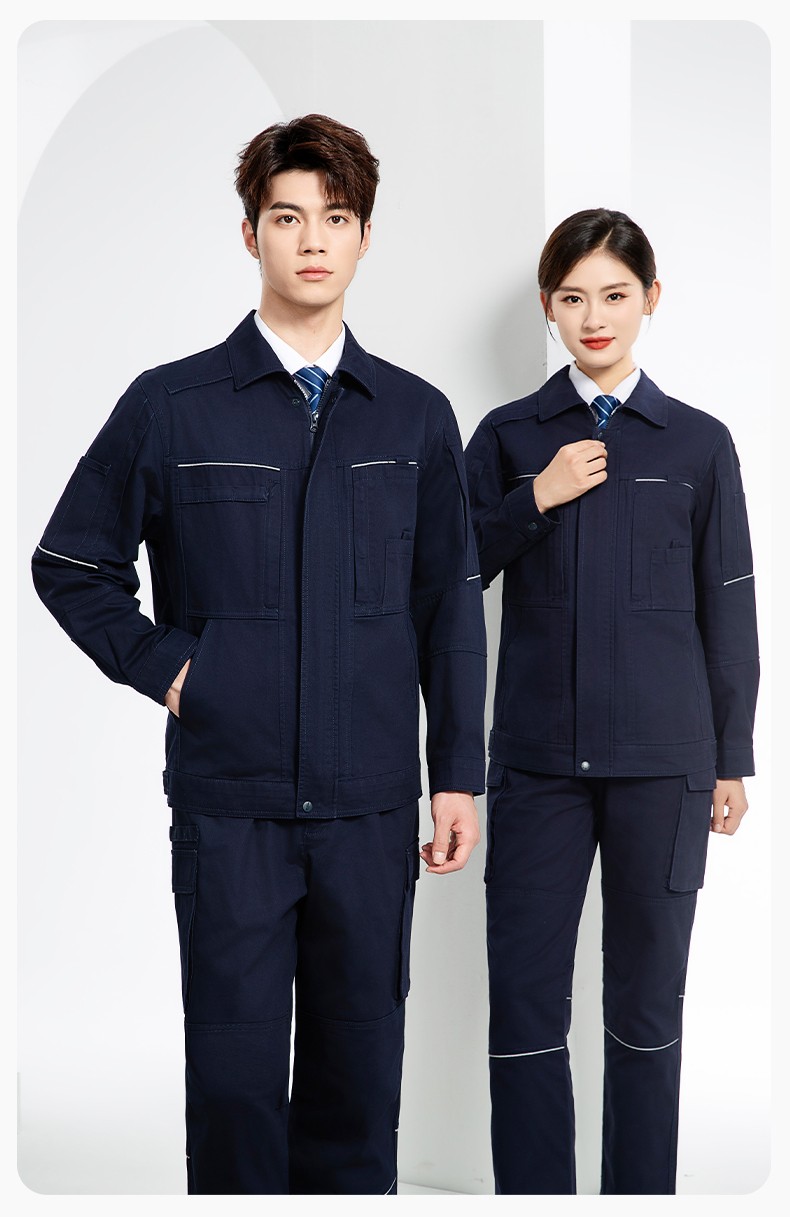 JC-3D07QM 純棉工作服定制男春秋長(zhǎng)袖工裝印字工廠車(chē)間機(jī)修全棉反光勞保服(圖13)