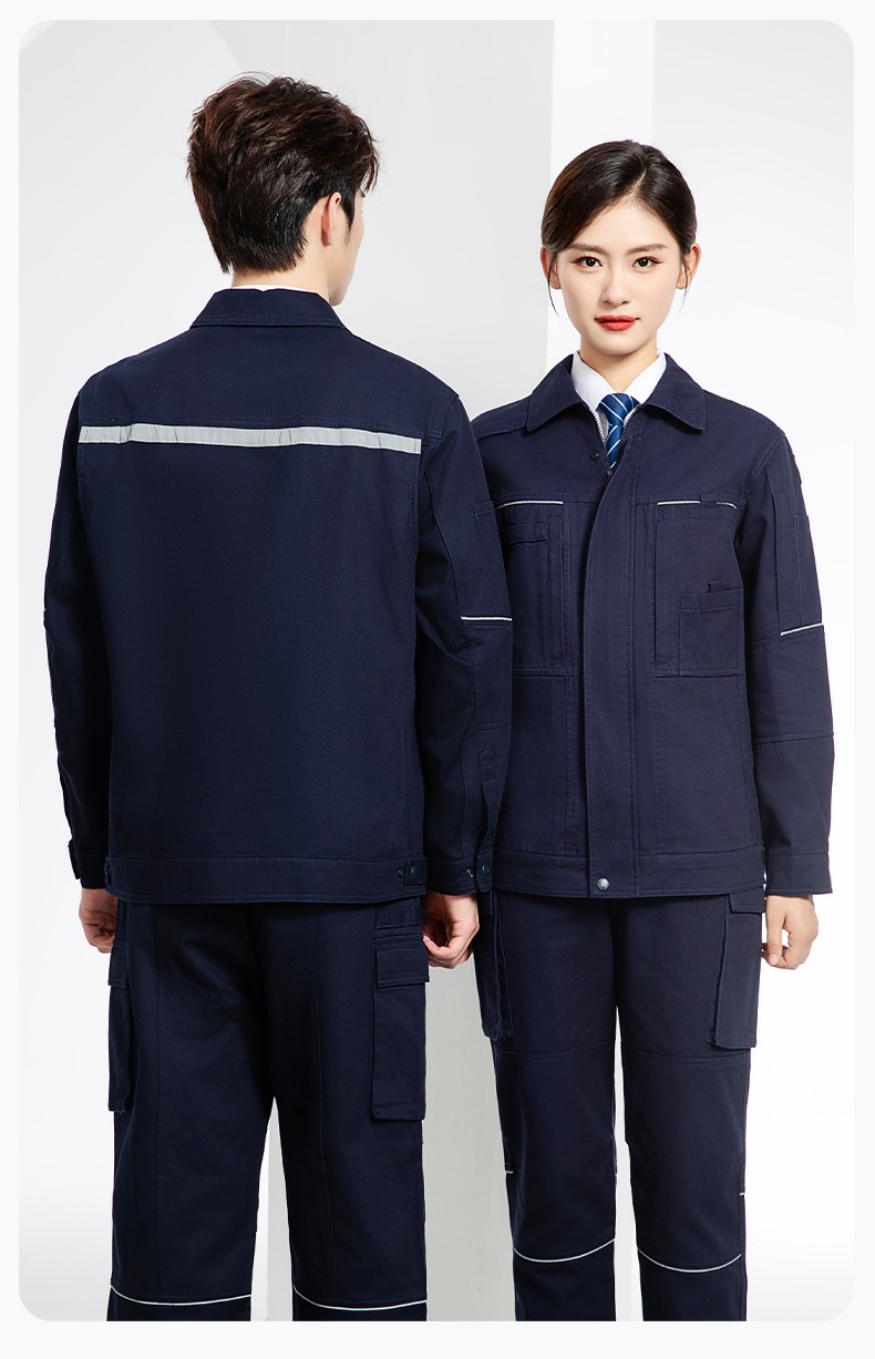 JC-3D07QM 純棉工作服定制男春秋長(zhǎng)袖工裝印字工廠車(chē)間機(jī)修全棉反光勞保服(圖15)