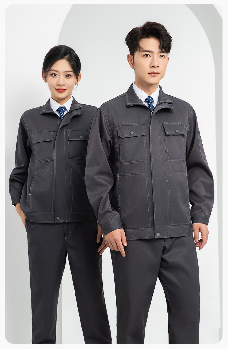 LJ-9701SF 春秋防酸堿防靜電勞保工作服套裝化工廠(chǎng)加油站工裝定制(圖13)