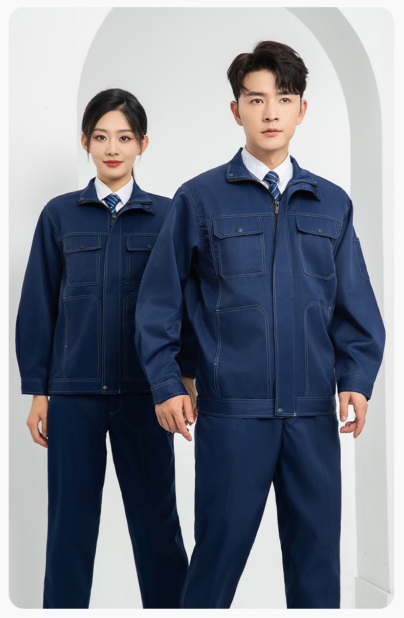 LJ-9701SF 春秋防酸堿防靜電勞保工作服套裝化工廠(chǎng)加油站工裝定制(圖15)