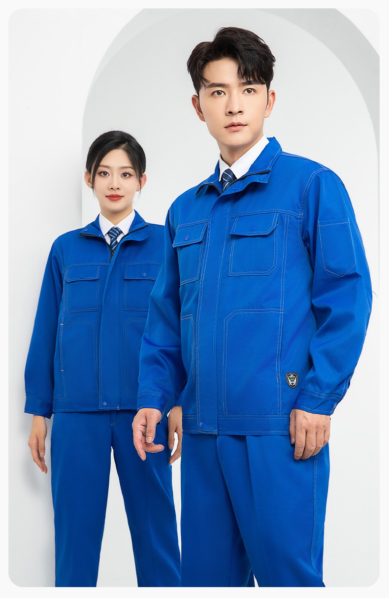 LJ-9701SF 春秋防酸堿防靜電勞保工作服套裝化工廠(chǎng)加油站工裝定制(圖16)