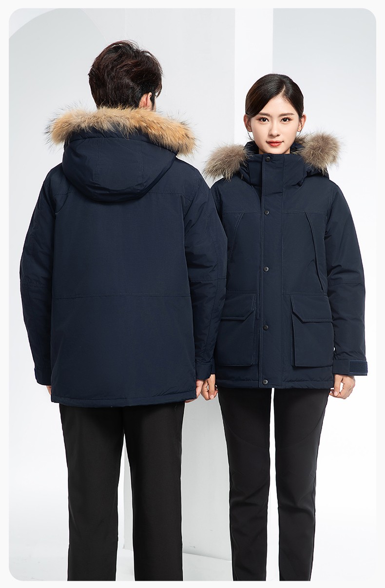 RH-60953 冬季可拆卸羽絨內(nèi)膽三合一沖鋒衣毛領帽子防風防雨登山騎行服定制(圖24)