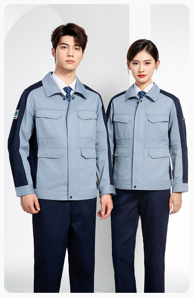 JC-3D02 春秋防靜電棉服定制工作服拼色工裝加油站機(jī)修車(chē)間廠服勞保工作服(圖16)