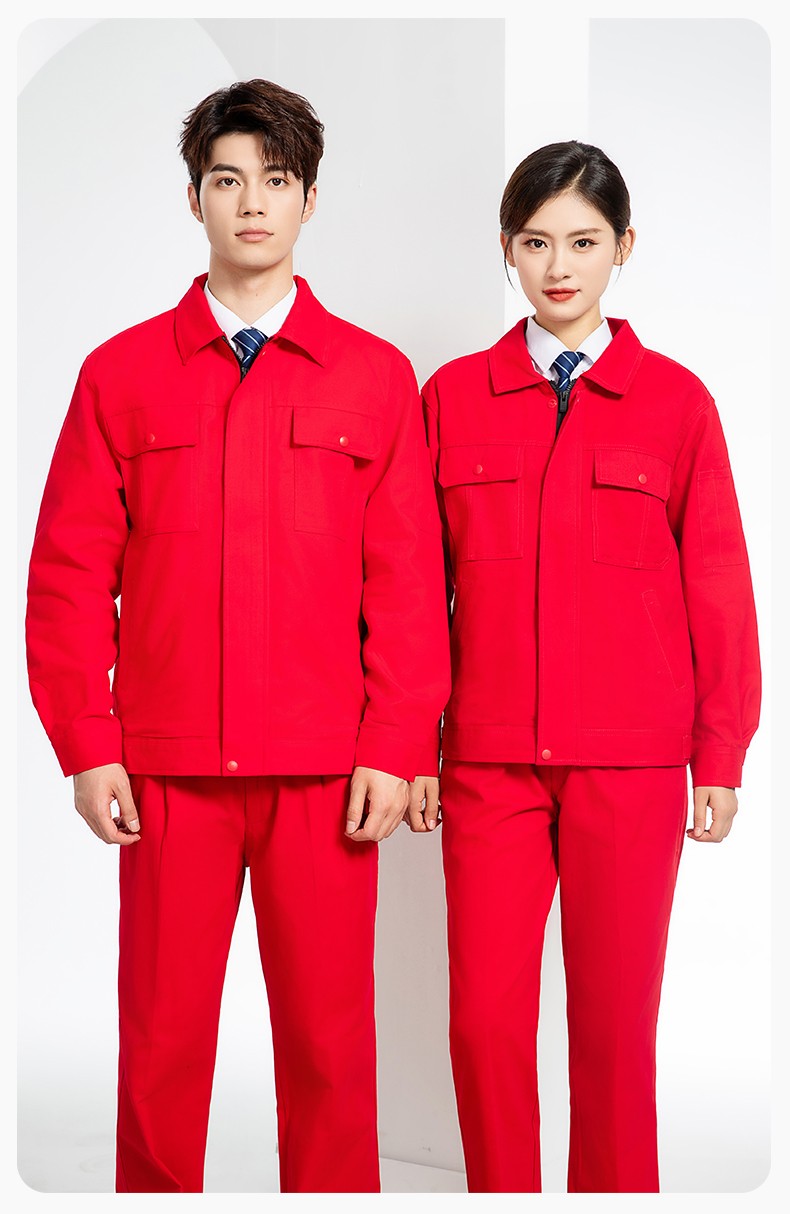 RD-8013 純棉電焊工作服套裝男秋冬款耐磨加厚車(chē)間汽車(chē)修理廠服勞保服工裝(圖15)