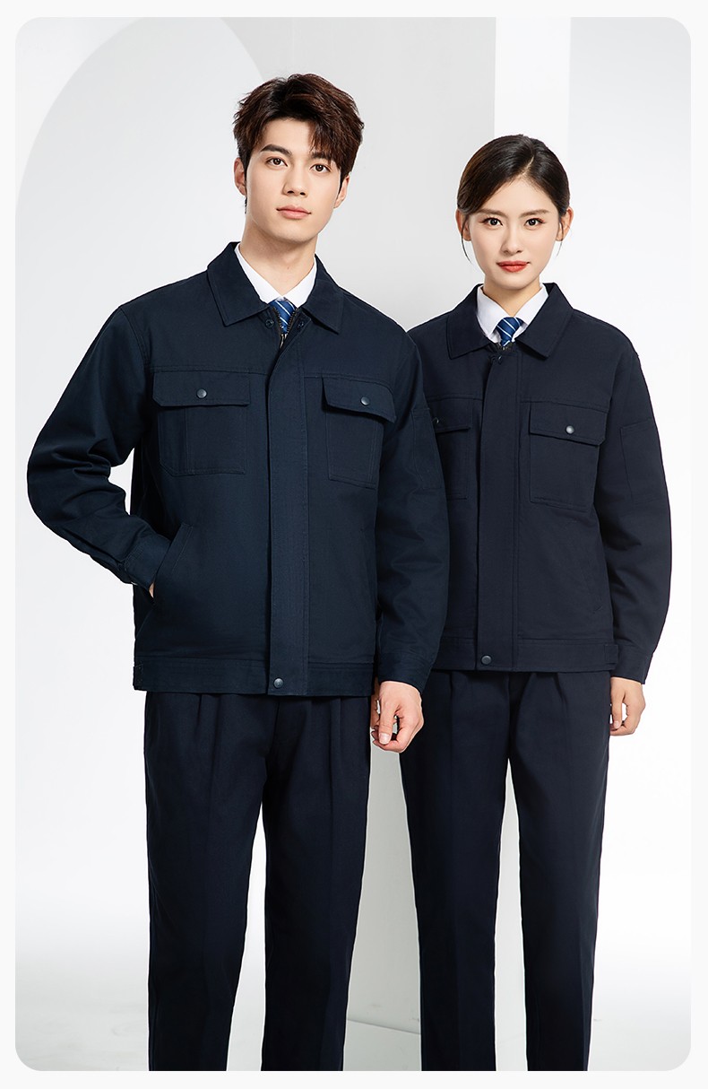 RD-8013 純棉電焊工作服套裝男秋冬款耐磨加厚車(chē)間汽車(chē)修理廠服勞保服工裝(圖13)