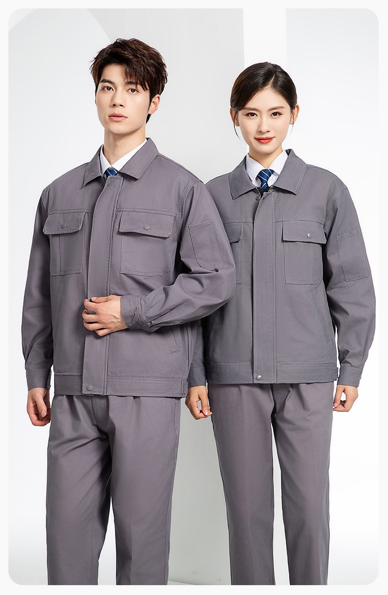 RD-8013 純棉電焊工作服套裝男秋冬款耐磨加厚車(chē)間汽車(chē)修理廠服勞保服工裝(圖16)