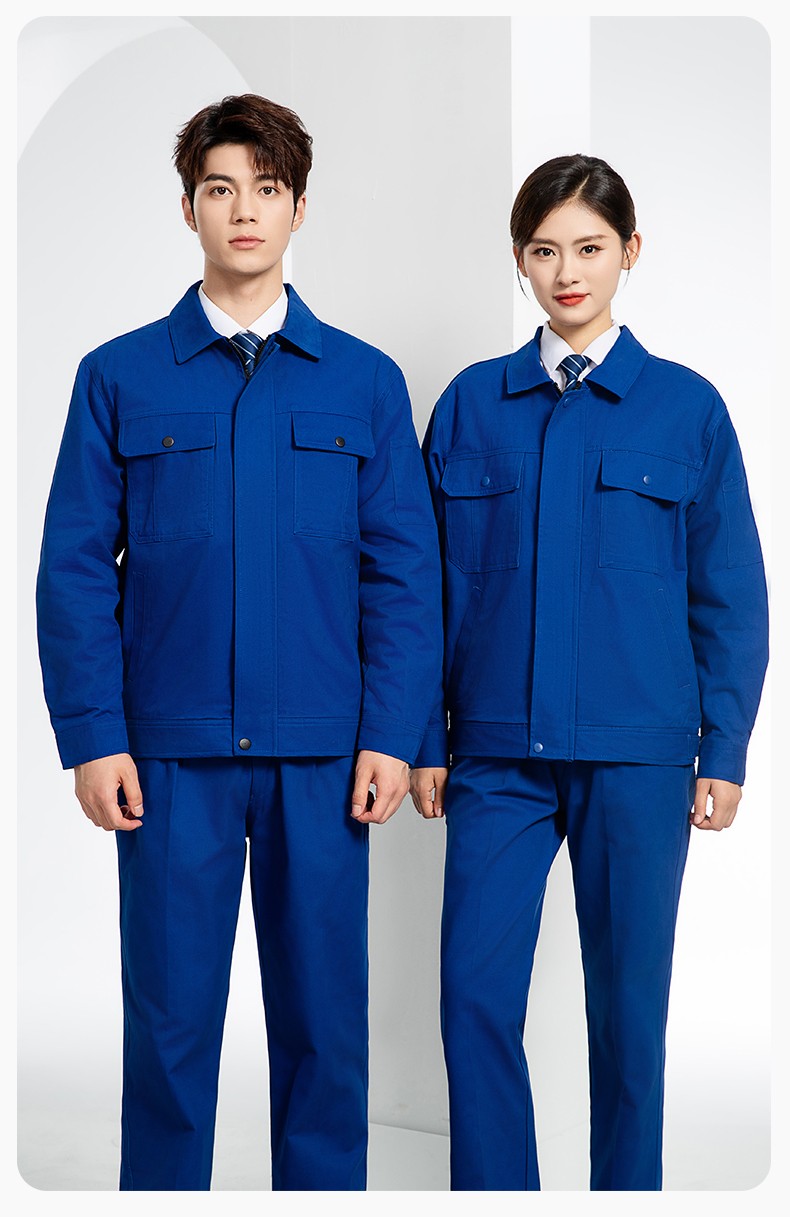 RD-8013 純棉電焊工作服套裝男秋冬款耐磨加厚車(chē)間汽車(chē)修理廠服勞保服工裝(圖18)