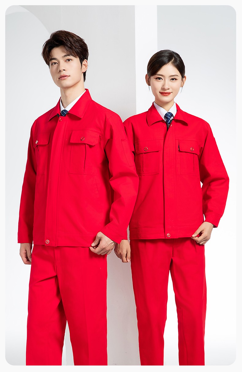 QM2094S 春秋純棉雙層工作服套裝定制耐磨全棉勞保服工裝上衣勞動廠服(圖17)