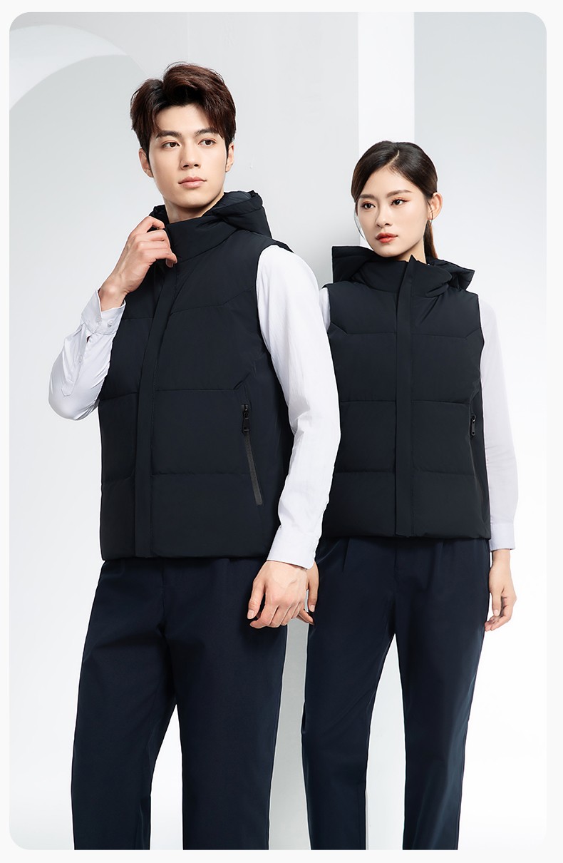 RH-8001 羽絨馬甲工作服加厚保暖秋冬工裝車間企業(yè)團體工裝馬夾定制勞保服(圖15)