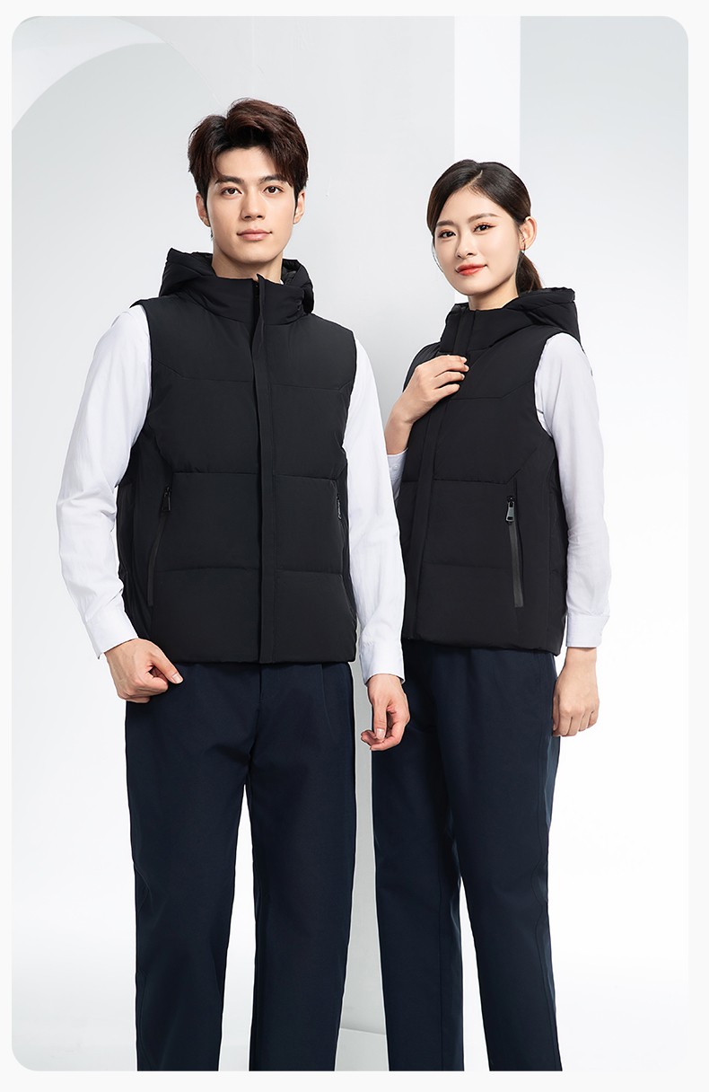 RH-8001 羽絨馬甲工作服加厚保暖秋冬工裝車間企業(yè)團體工裝馬夾定制勞保服(圖13)