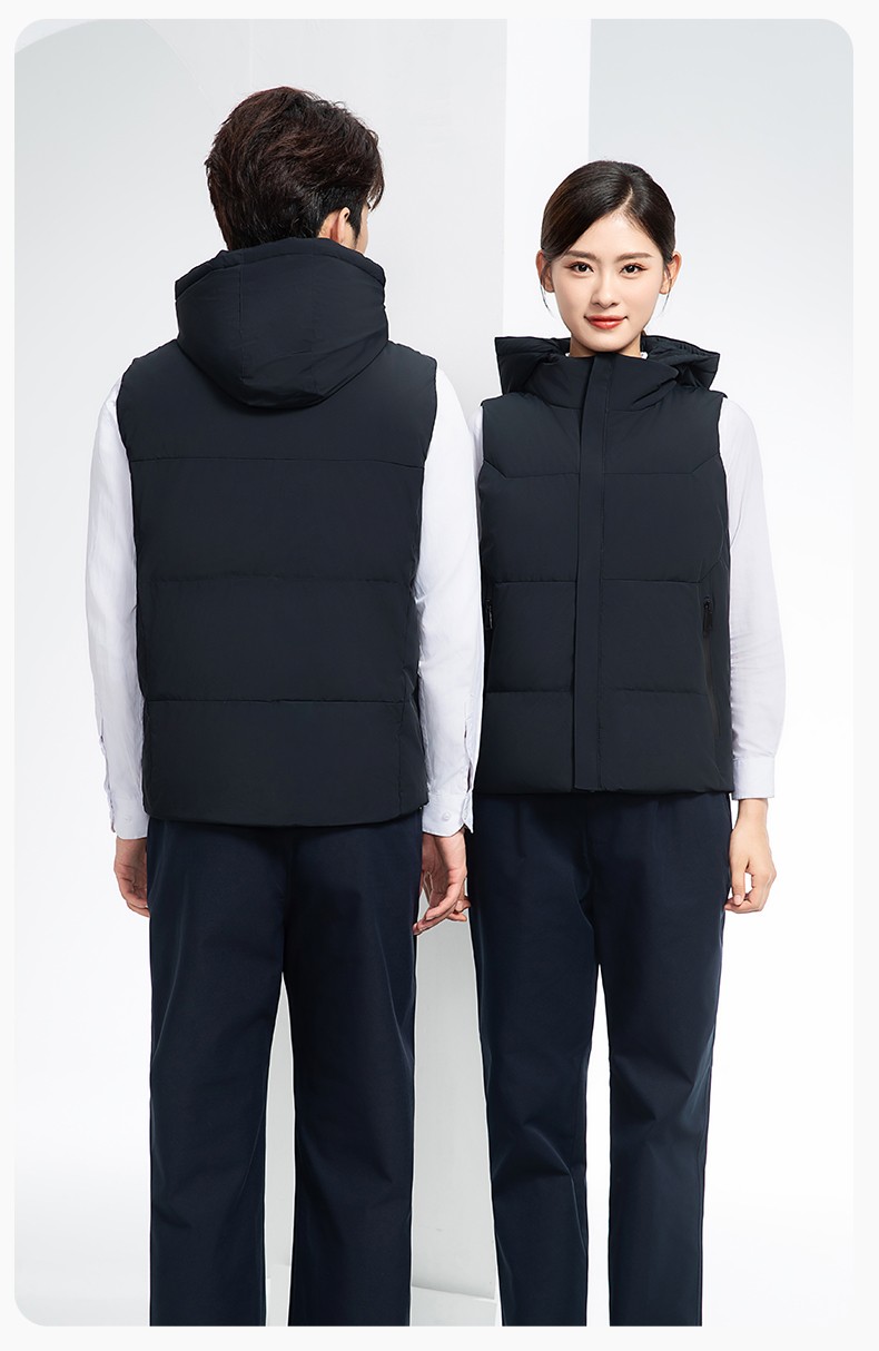 RH-8001 羽絨馬甲工作服加厚保暖秋冬工裝車間企業(yè)團體工裝馬夾定制勞保服(圖17)