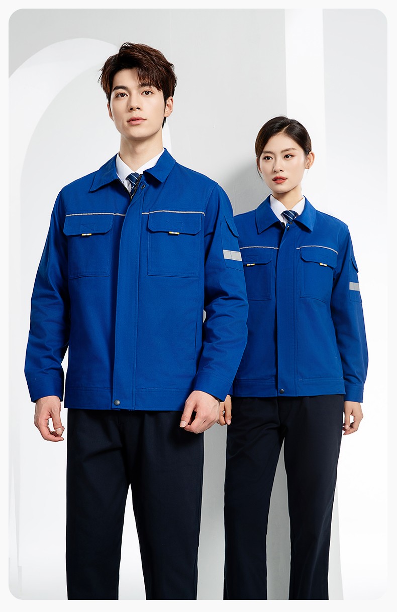 YJ-6902 純棉工作服套裝男印字定制春秋耐磨電力全棉工廠車間工裝勞保廠服(圖14)