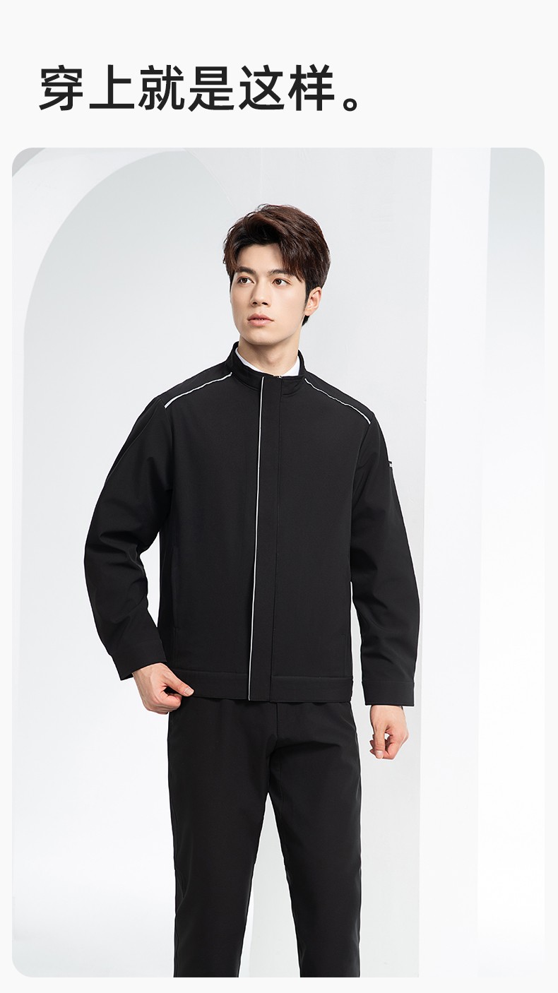 YJ-5608XM 軟殼沖鋒衣工作服春秋套裝男純色防風(fēng)工裝企業(yè)團體服機修服定制(圖14)