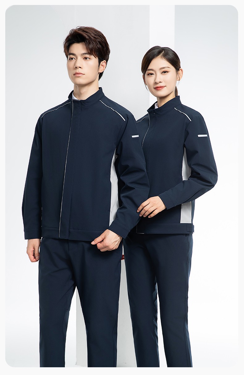 YJ-5608XM 軟殼沖鋒衣工作服春秋套裝男純色防風(fēng)工裝企業(yè)團體服機修服定制(圖17)