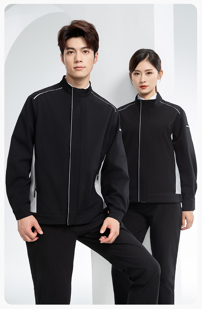 YJ-5608XM 軟殼沖鋒衣工作服春秋套裝男純色防風(fēng)工裝企業(yè)團體服機修服定制(圖19)