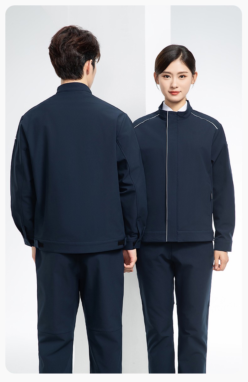 YJ-5608XM 軟殼沖鋒衣工作服春秋套裝男純色防風(fēng)工裝企業(yè)團體服機修服定制(圖21)