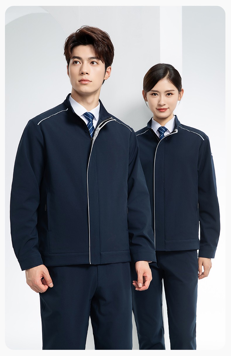 YJ-5608XM 軟殼沖鋒衣工作服春秋套裝男純色防風(fēng)工裝企業(yè)團體服機修服定制(圖20)