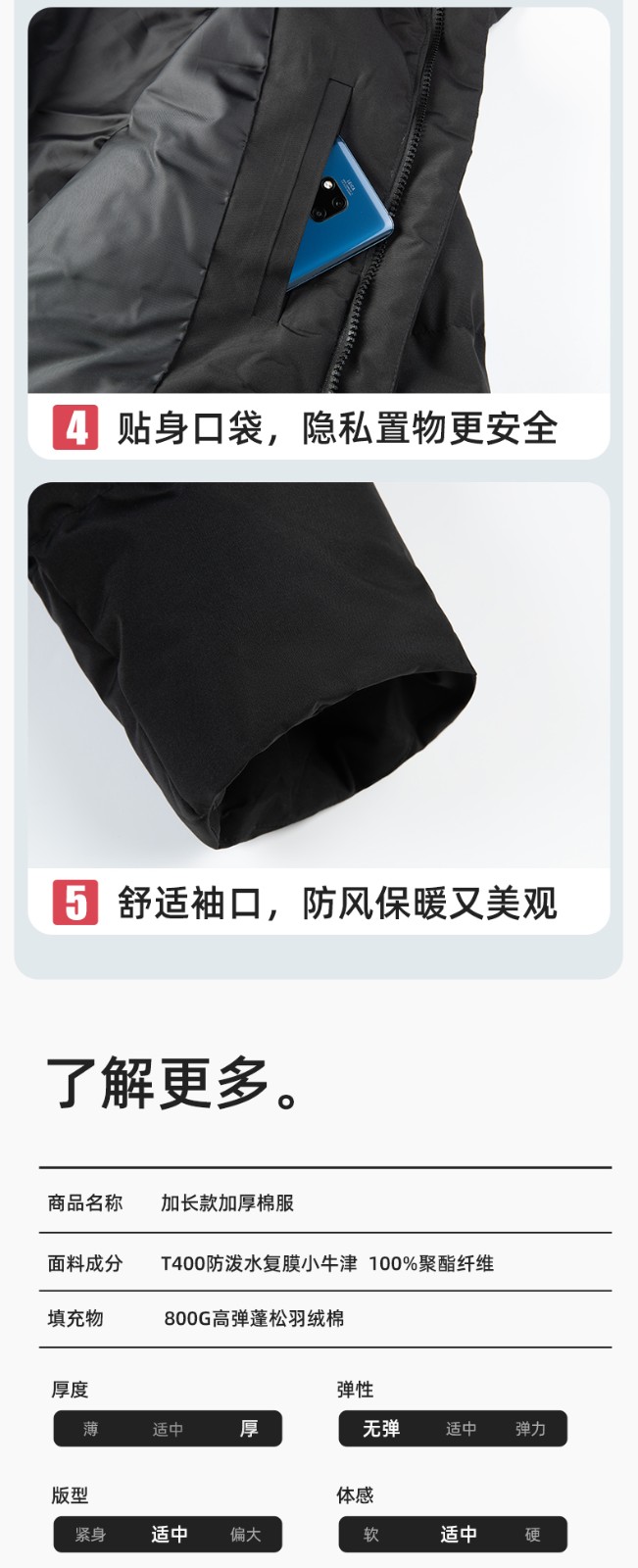 YJ-8903 冬季一體長(zhǎng)款棉服加厚保暖學(xué)生防寒服定制(圖9)