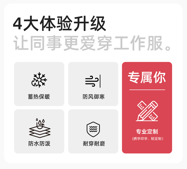 YJ-1915 冬季一體式?jīng)_鋒衣男女純色加絨防寒外套印LOGO公司團(tuán)體服外套定制(圖2)