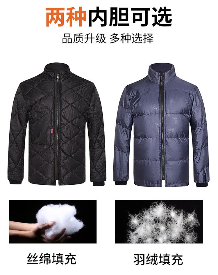 LW-8826Y 冬季可拆卸羽絨工作服棉襖工廠(chǎng)車(chē)間員工勞保服加絨加厚棉服工裝定制(圖7)