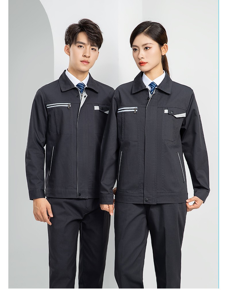 LW-8103 秋季高品質(zhì)工作服定制車間企業(yè)車間工廠廠服時尚立體版型工裝印字(圖22)