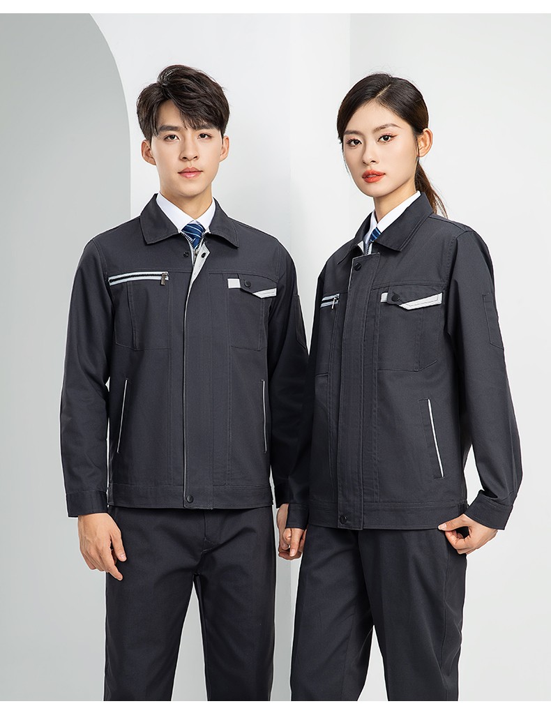 LW-8103 秋季高品質(zhì)工作服定制車間企業(yè)車間工廠廠服時尚立體版型工裝印字(圖23)