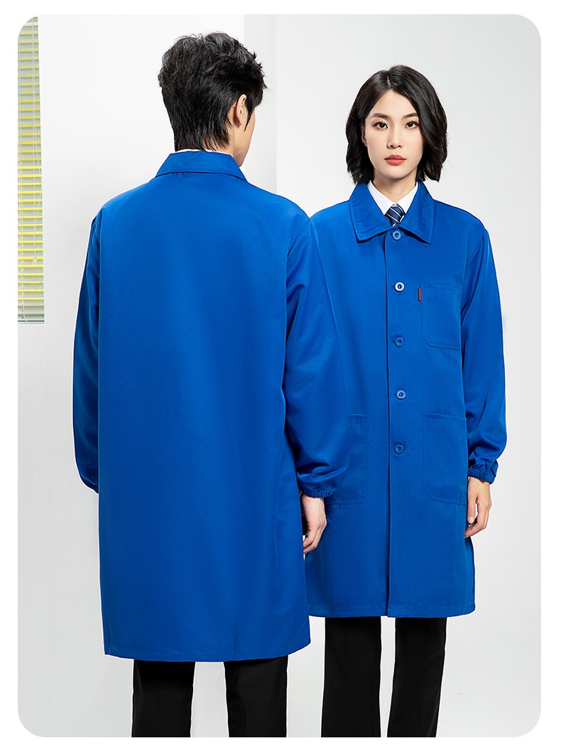 YJ-2302 純色翻領(lǐng)大褂工作服大褂倉庫搬運(yùn)裝卸服飼養(yǎng)員防塵罩衣食品廠服(圖20)